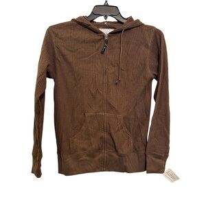 vintage J. America hoodie Brown Ribbed Full-Zip